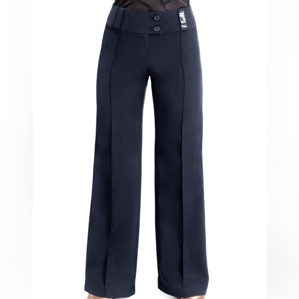 Tasha by PopconAtelier Wide Waistband Buttoned Pants for Ballroom Dance